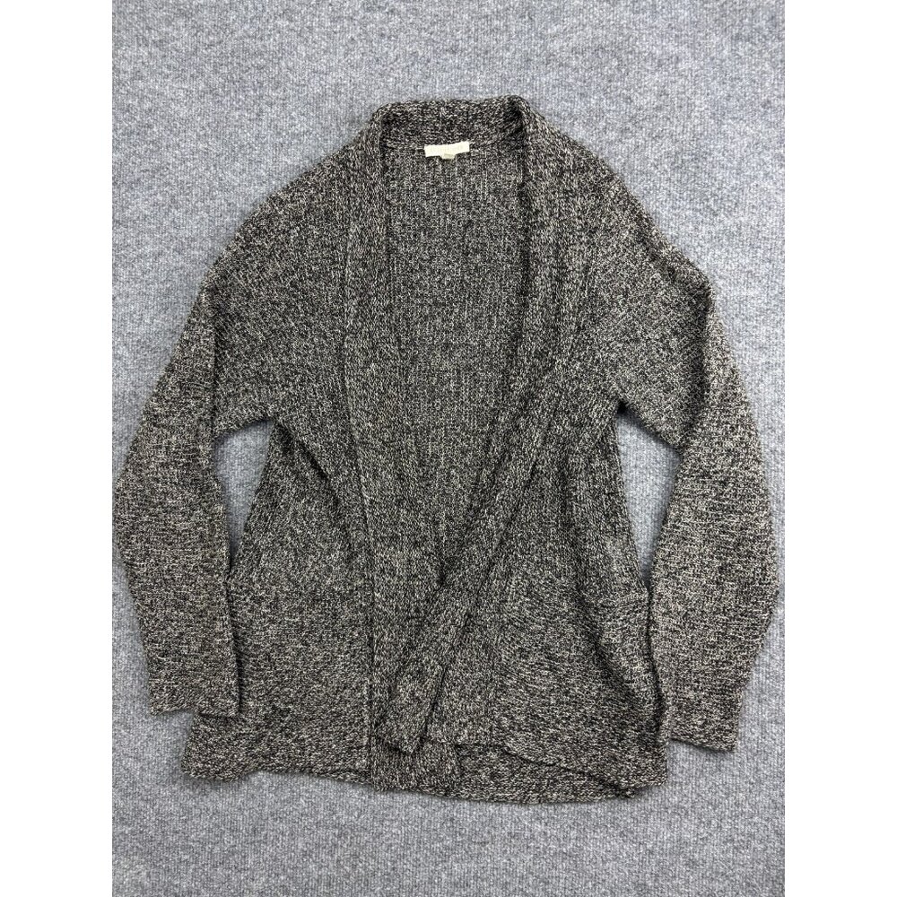 Eileen Fisher Cardigan Sweater Womens‎ Large Gray Linen Open Knit Lightweight
